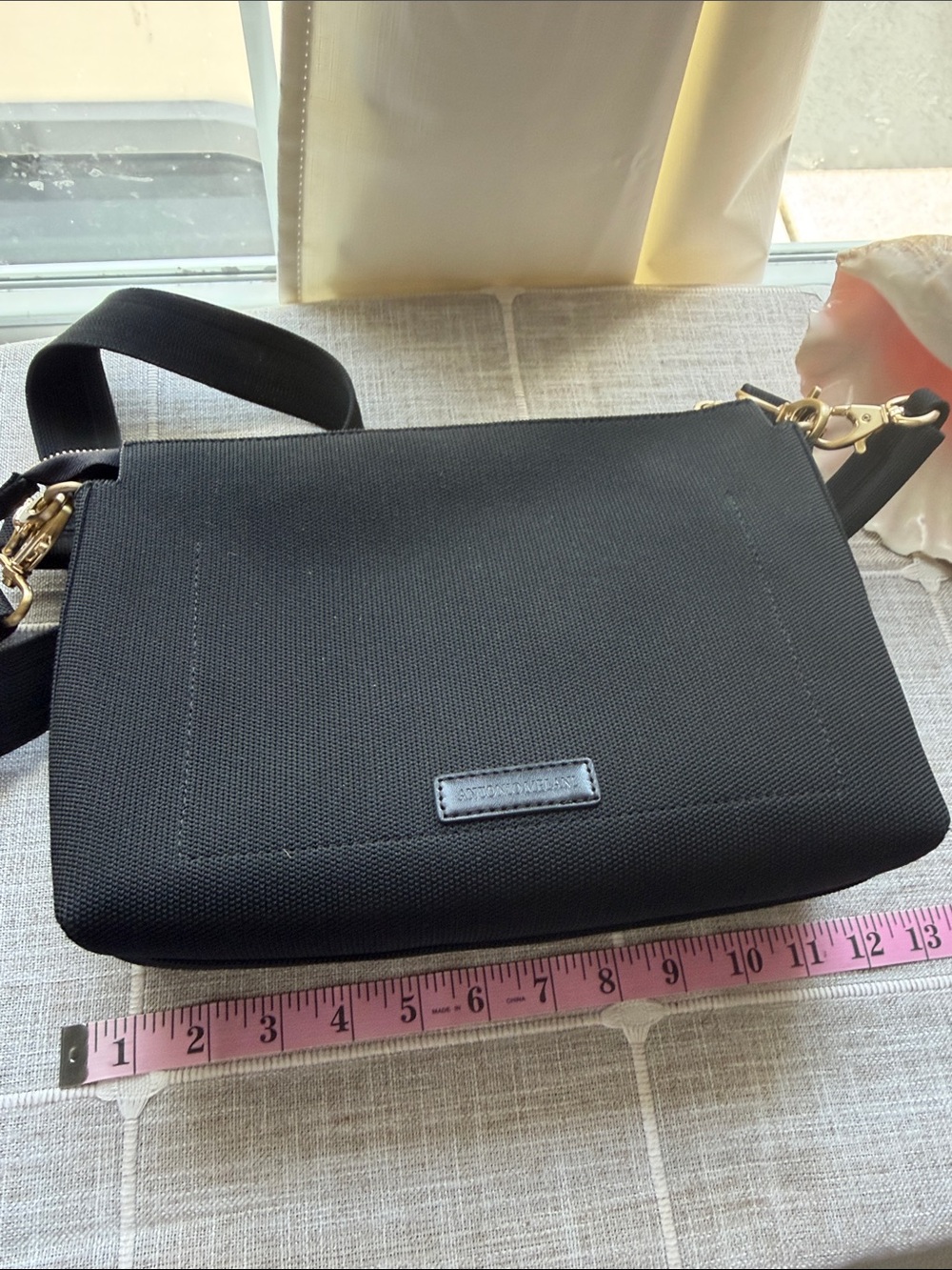 ANTONIO MELANI Black Crossbody Bag with Gold Hardware